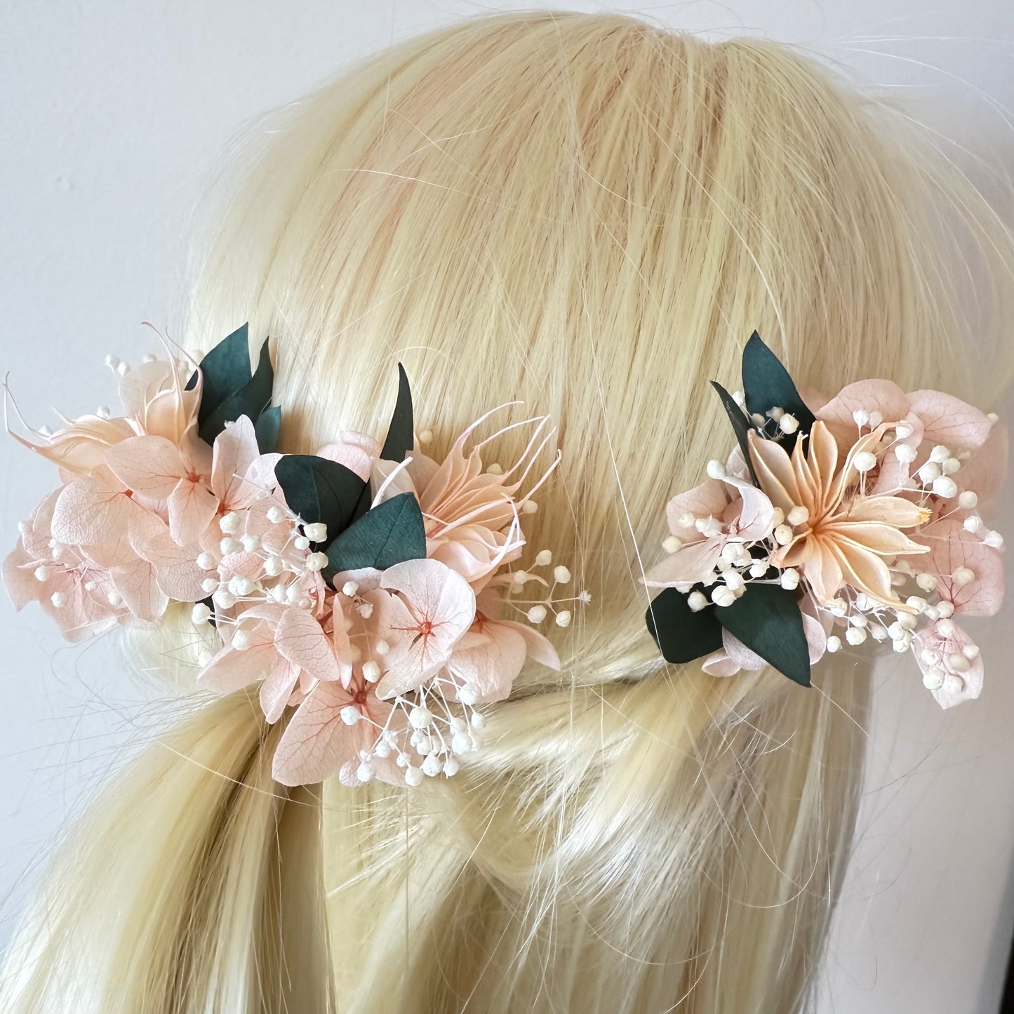 Spring Bridal Hair Pins in Pink