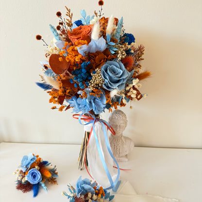 Rust Wedding Bouquet, Preserved roses bouquet