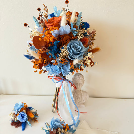 Rust Wedding Bouquet, Preserved roses bouquet