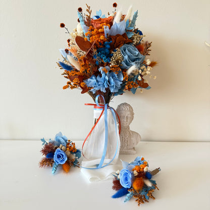 Rust Wedding Bouquet, Preserved roses bouquet