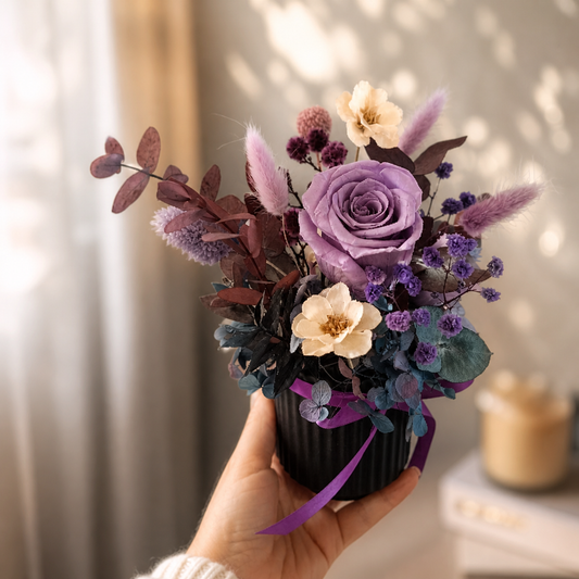 Dried Flower Arrangement in Lavender