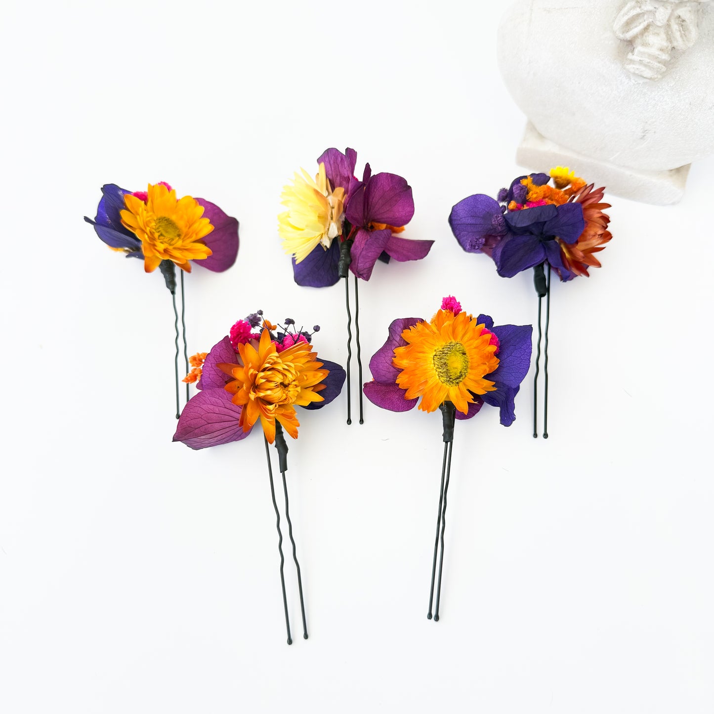 Colourful Flower Large Hair Pins