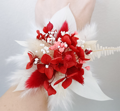 Floral Corsage | Classic White & Red
