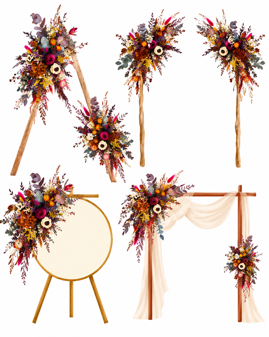 Vibrant Arch Flowers with Australian Native  | Preserved & Dried
