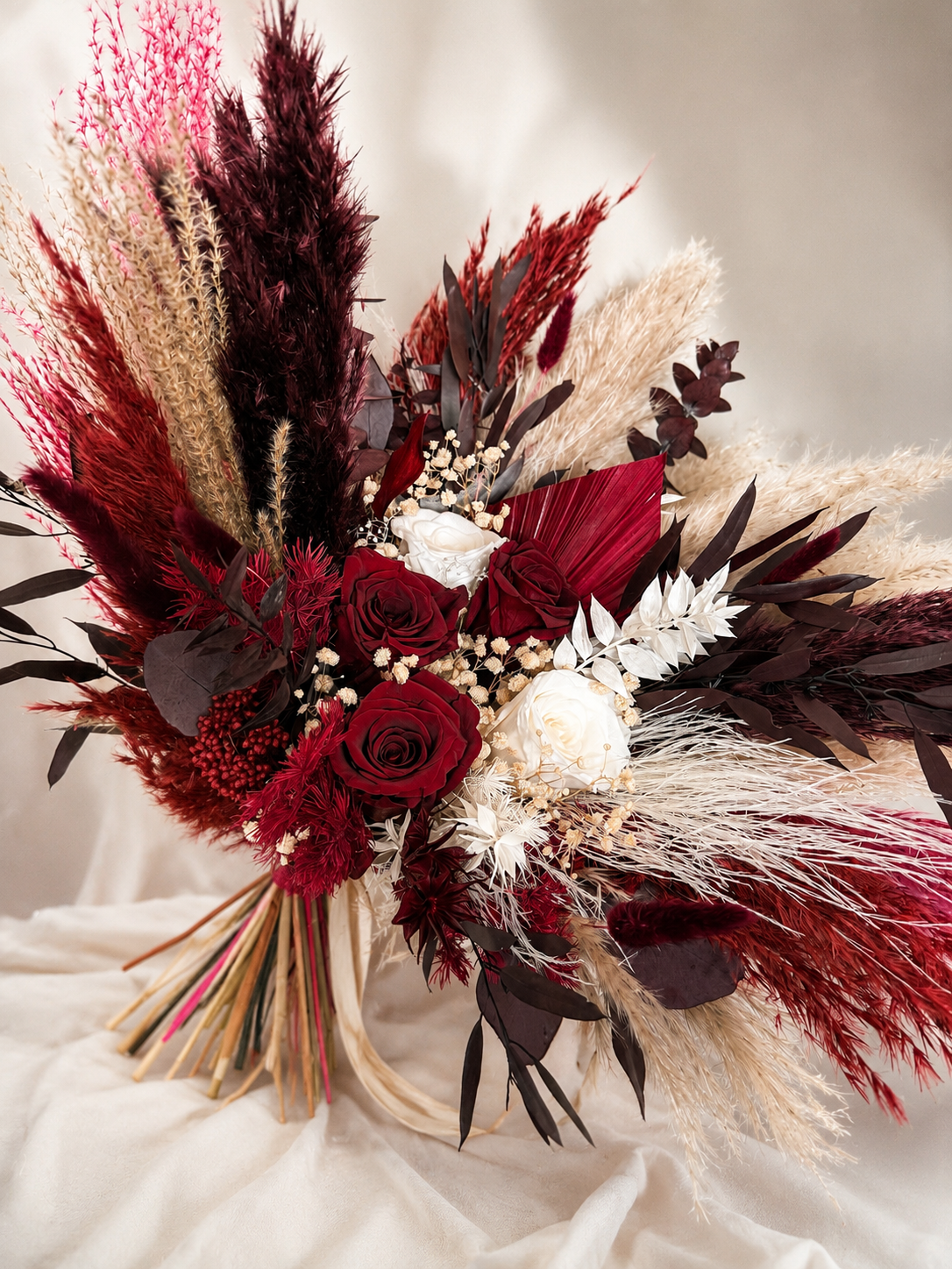 Dried Bridal Bouquet "Burgundy Dream"