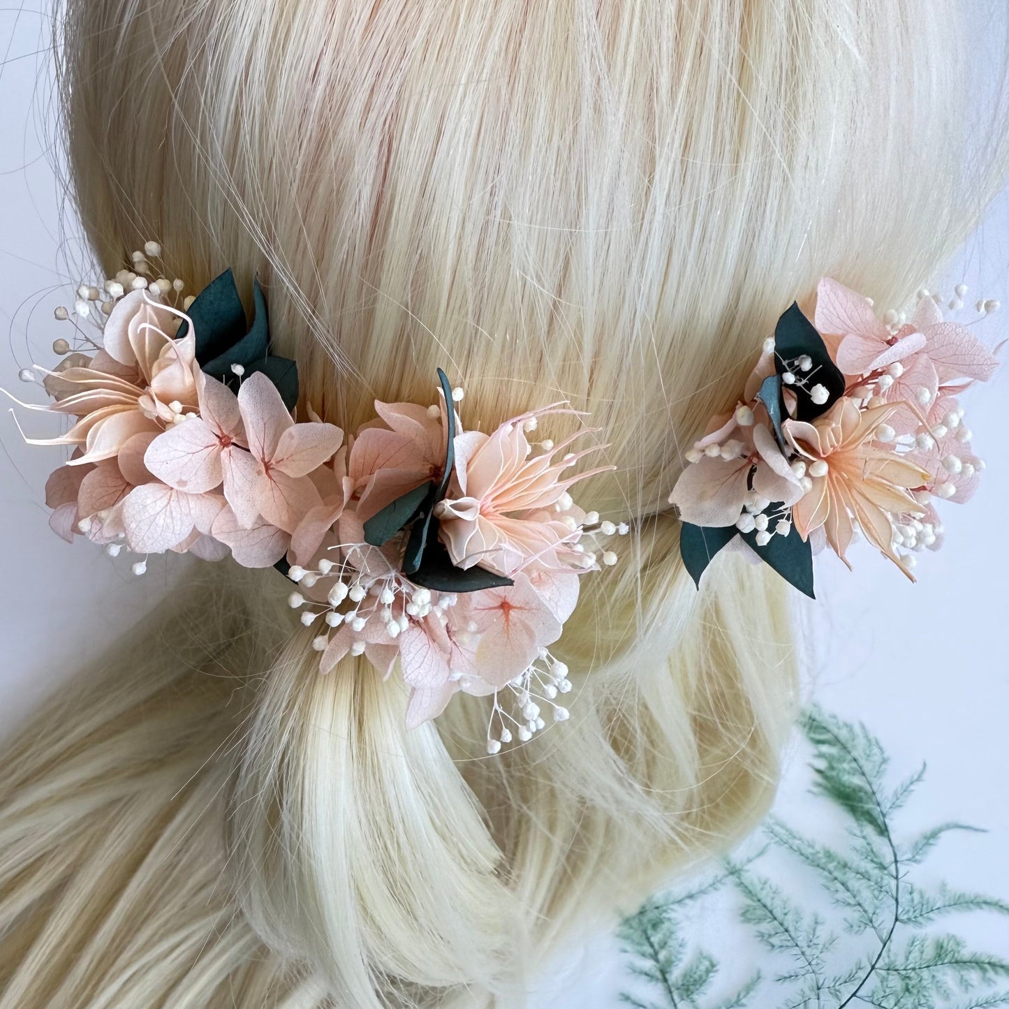 Spring Bridal Hair Pins in Pink