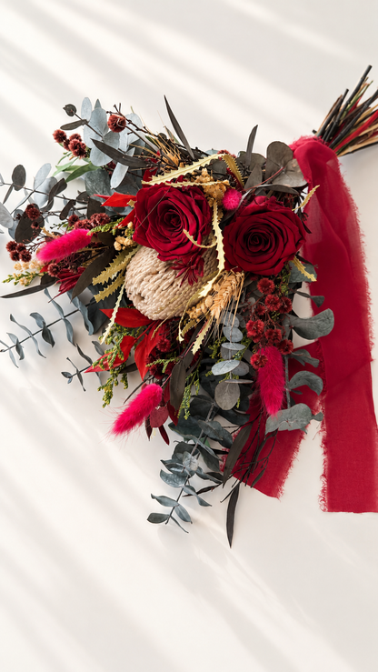 Burgundy Australian Native Wedding Bouquet
