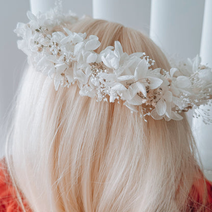 Bridal Floral Hair Crown in White