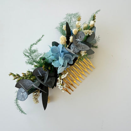 Bridal Bouquet in Soft Blue & White with Roses