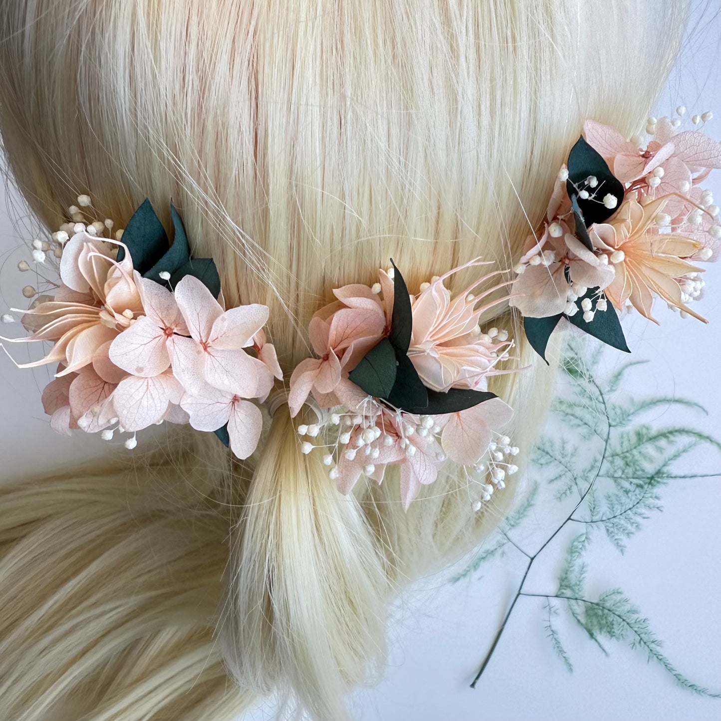 Spring Bridal Hair Pins in Pink