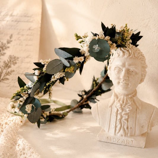 Floral headpiece with greenery 