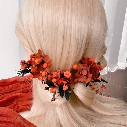 Autumn Floral Hair Pins with Green Eucalyptus