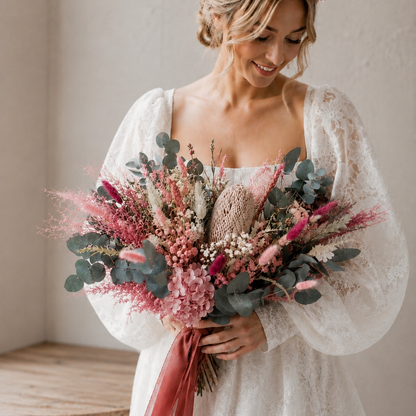 Australian Native Bouquet - Pink - Maroon & Green