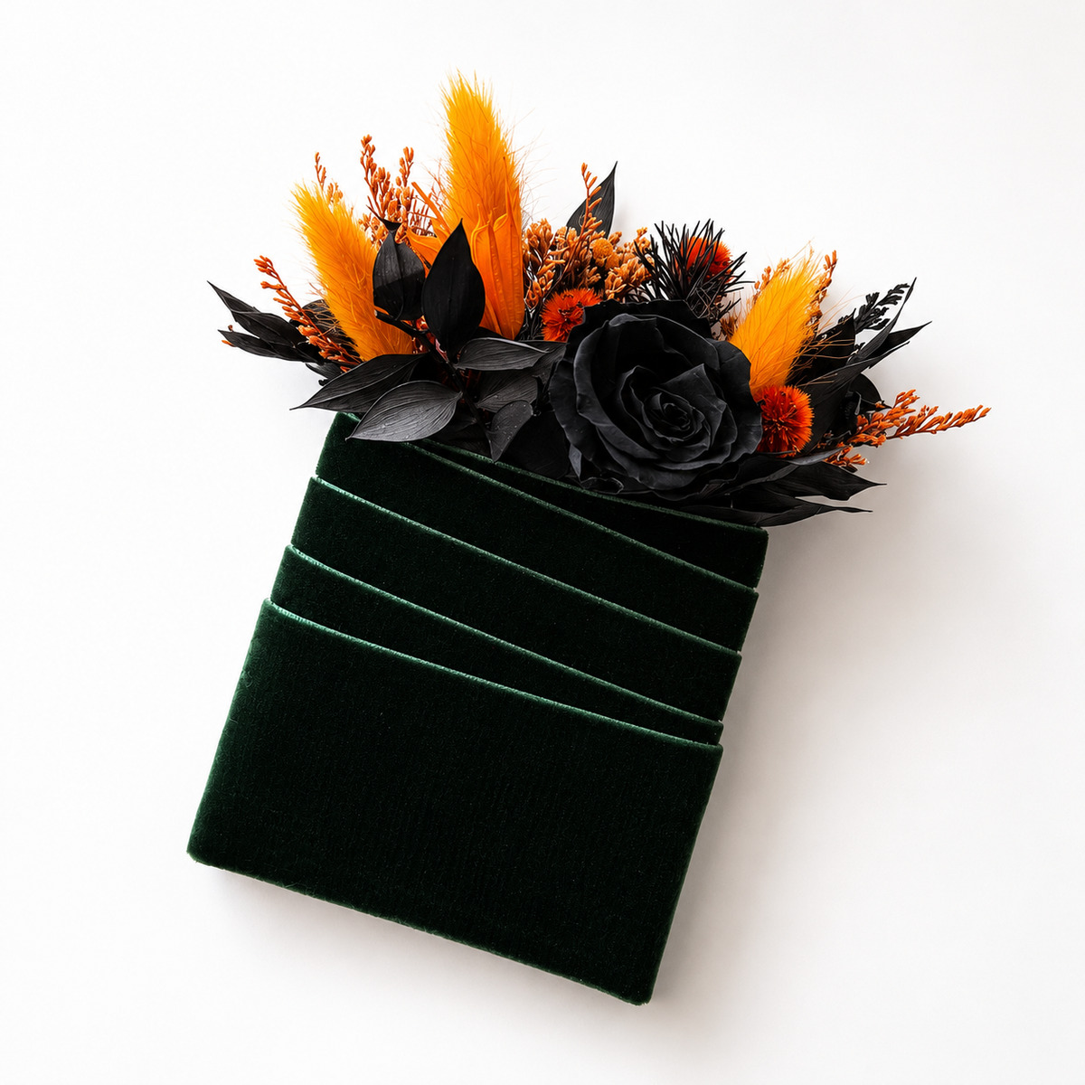 Autumn Flame Boutonniere in Black and Orange