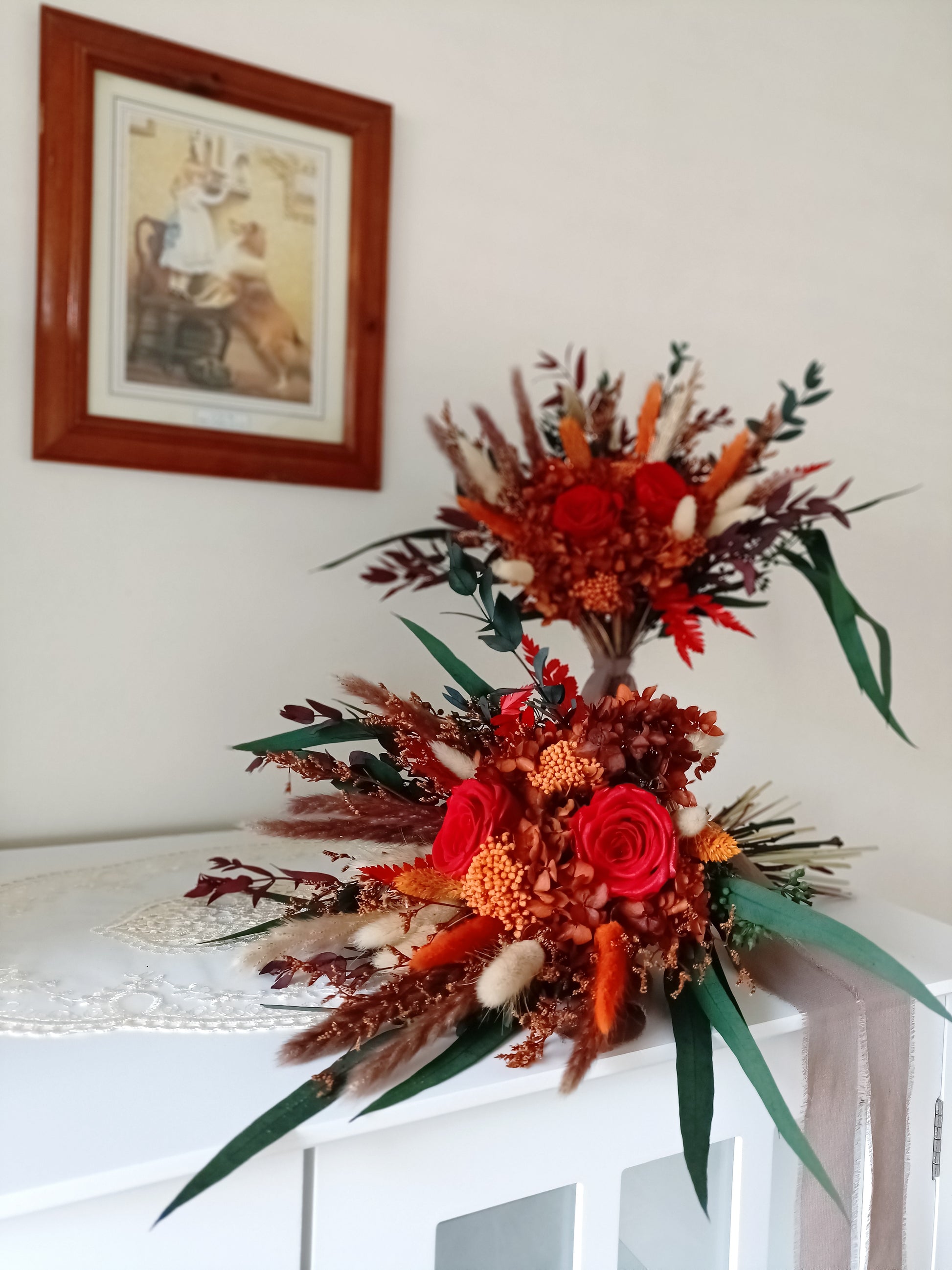 dry flower bouquet wedding, burnt orange bouquet, dry flower bouquet, boho bridal burnt terracotta bouquet, rustic wedding bouquet, bridal dried flower bouquet, bridesmaid dried bridal bouquet