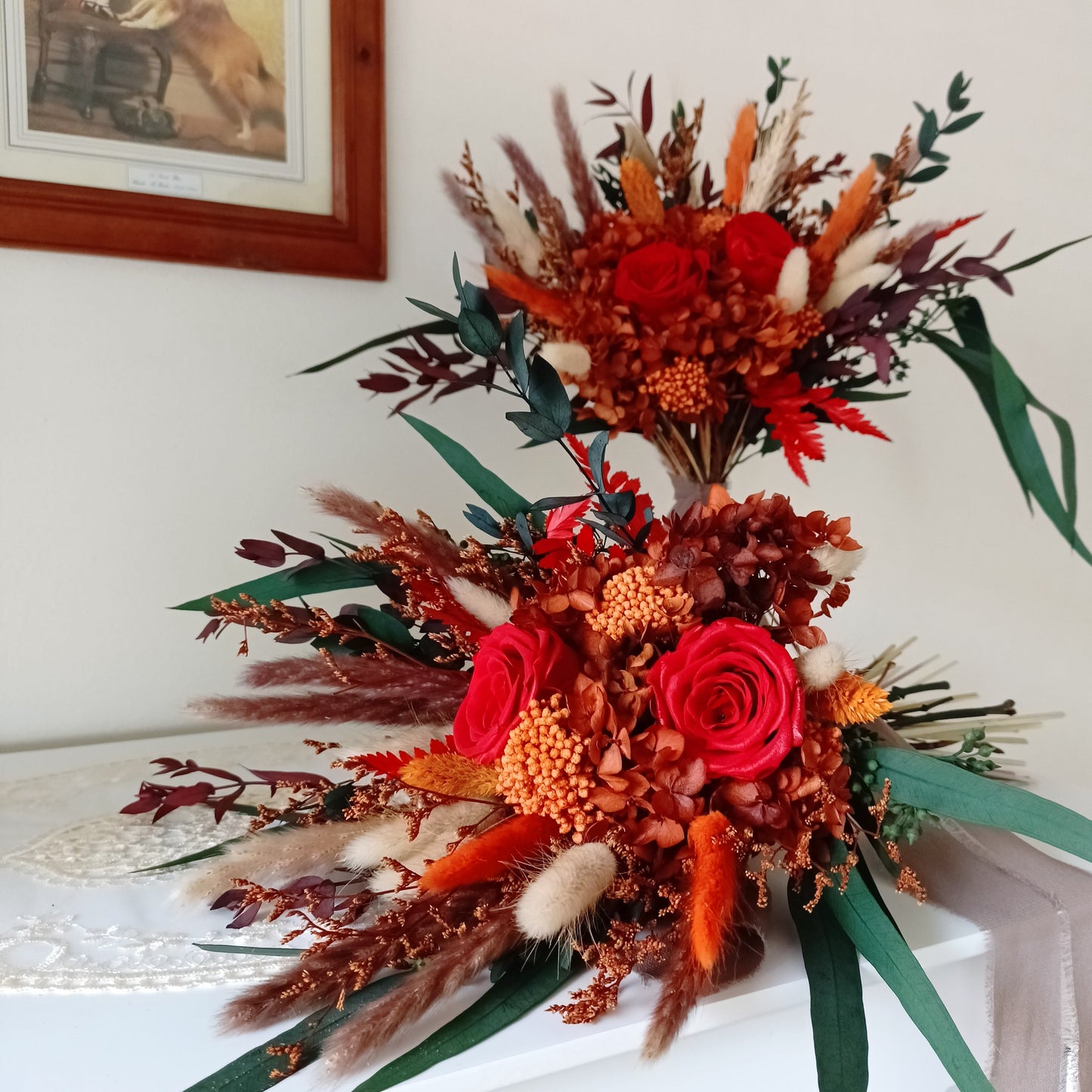 dry flower bouquet wedding, burnt orange bouquet, dry flower bouquet, boho bridal burnt terracotta bouquet, rustic wedding bouquet, bridal dried flower bouquet, bridesmaid dried bridal bouquet