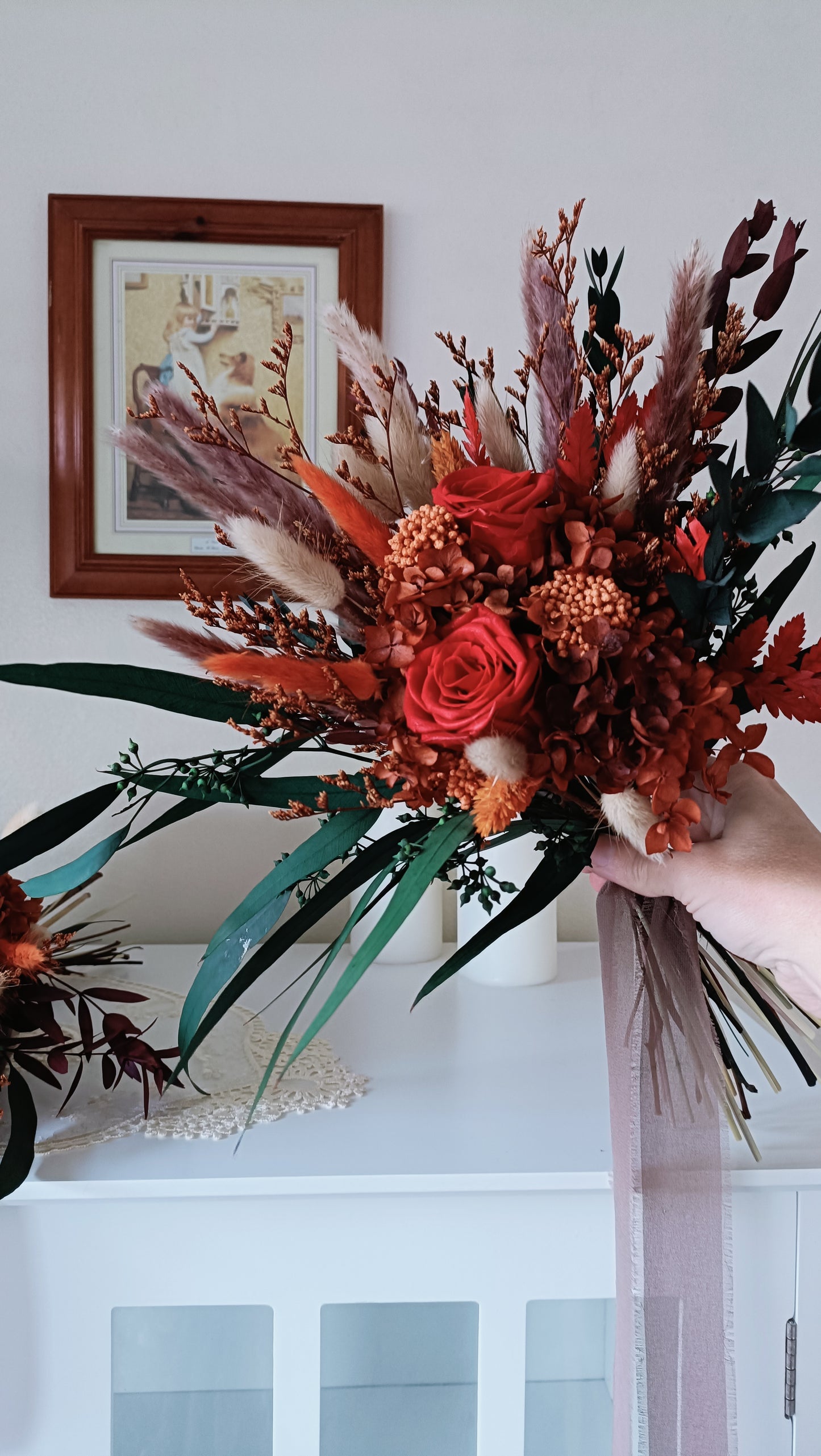 dry flower bouquet wedding, burnt orange bouquet, dry flower bouquet, boho bridal burnt terracotta bouquet, rustic wedding bouquet, bridal dried flower bouquet, bridesmaid dried bridal bouquet