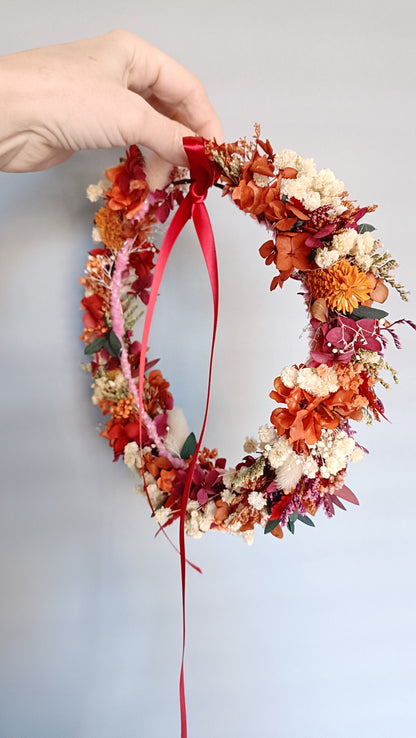 Flower Crown Burnt Orange & Burgundy & Terracotta