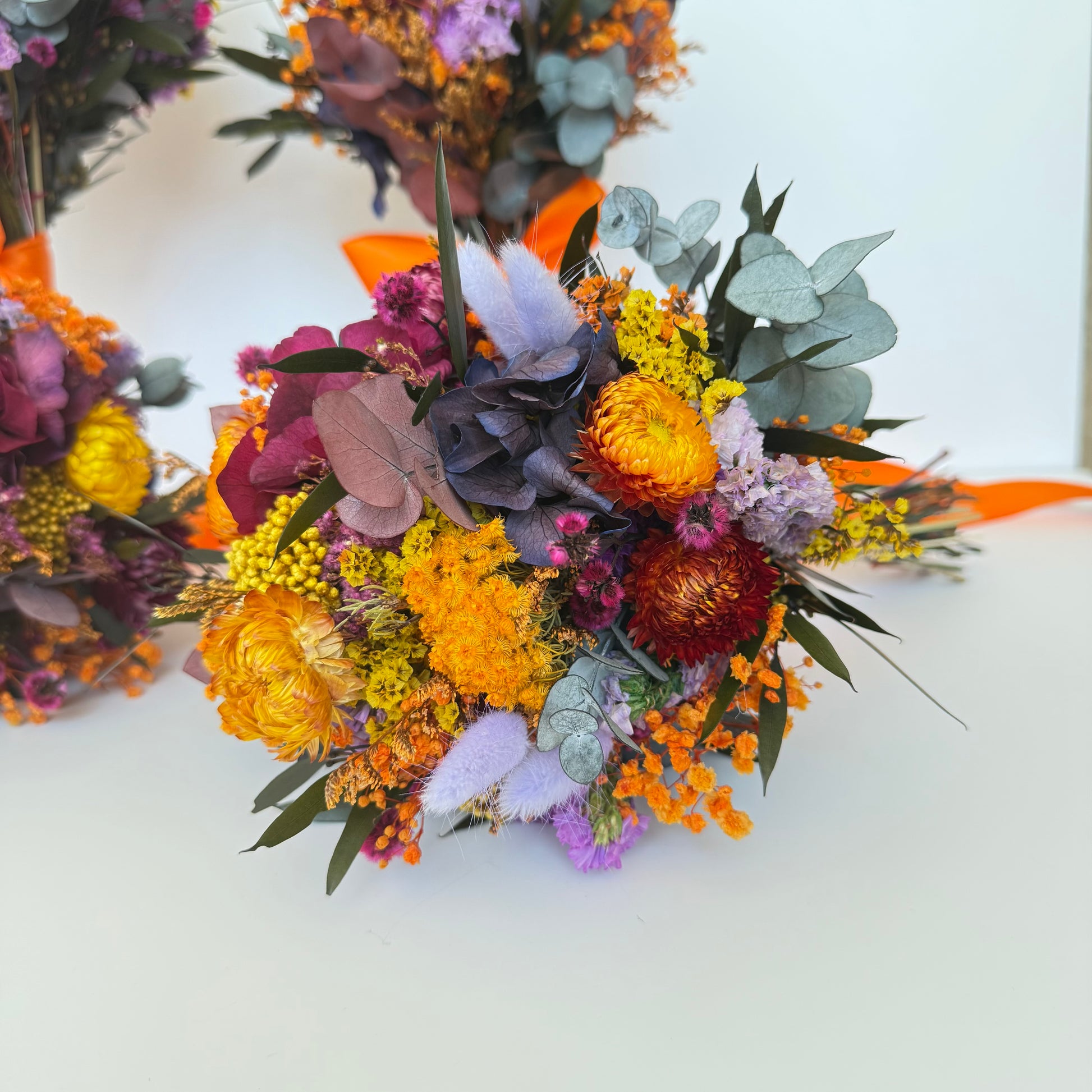 Colorful bouquet of flowers with a white background