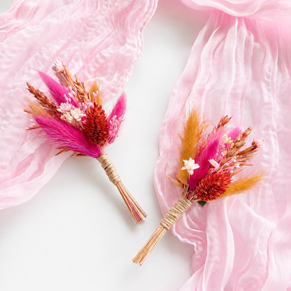 Wedding Magenta Pink Boutonniere