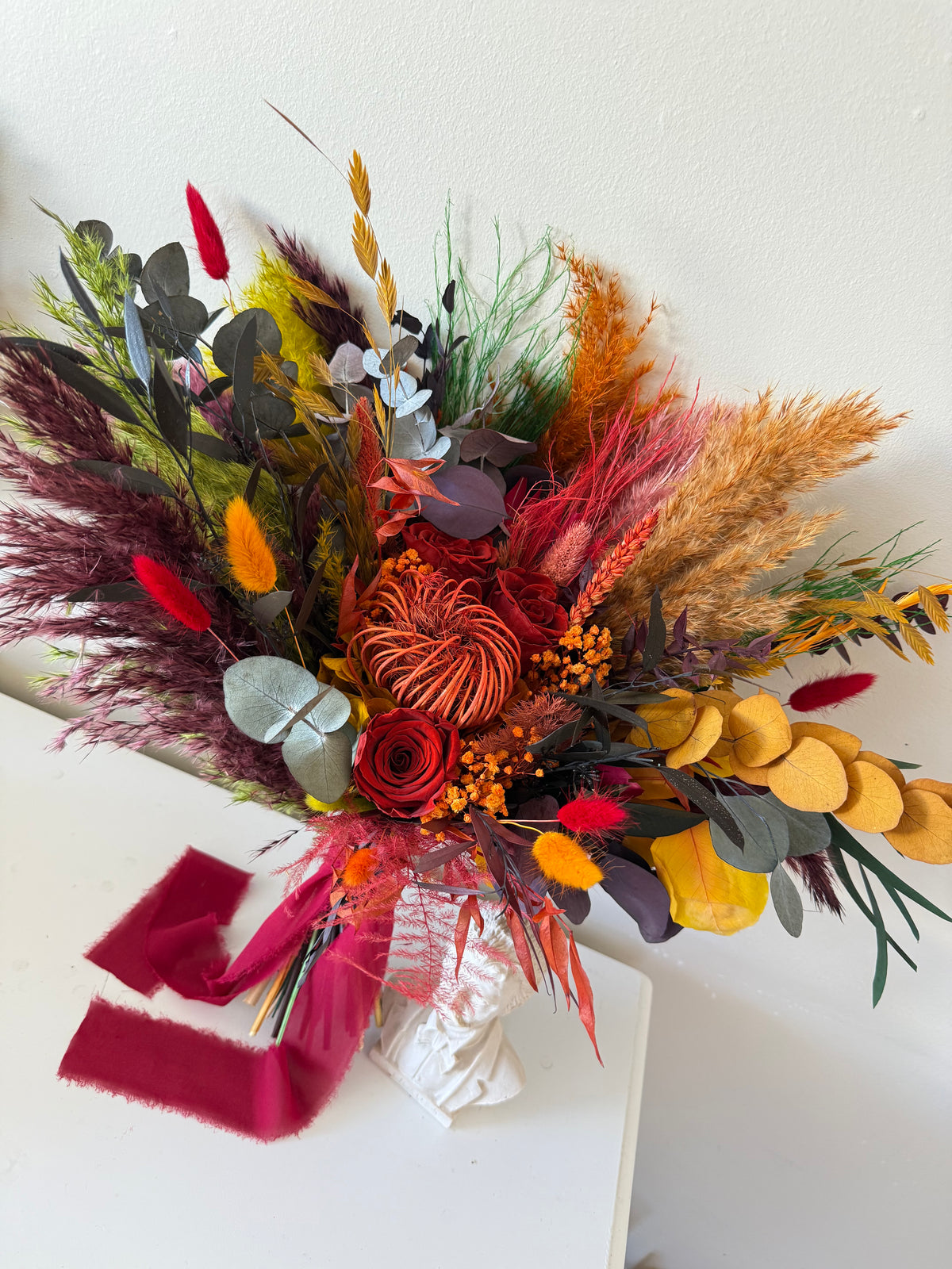 Autumn Sunset Bridal Bouquet – dried and preserved wedding flowers, product image 12 of 13