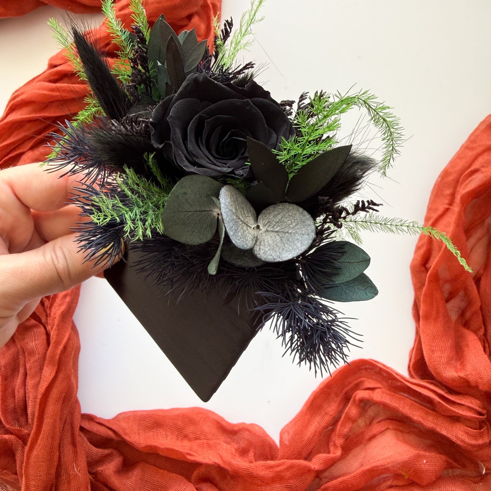 pocket boutonniere in black