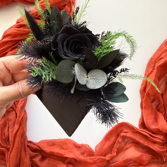 pocket boutonniere in black