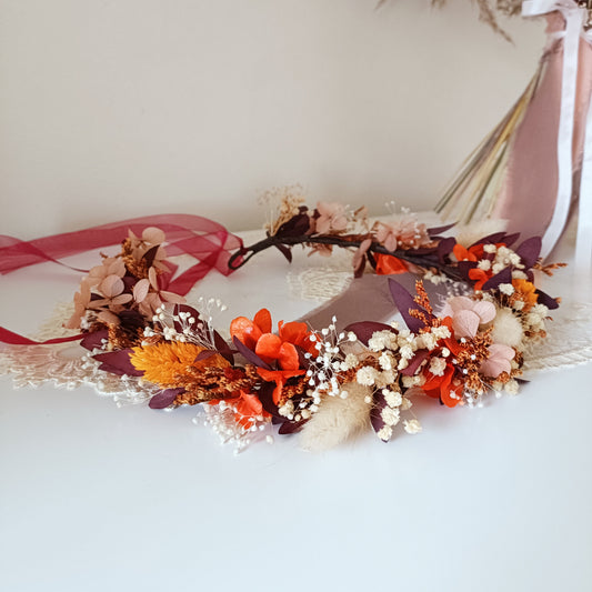 dried floral crown, dried flower headpiece, bridal dried flower crown