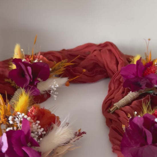 burnt-orange-sunflower-bridal-bouquet-wedding set