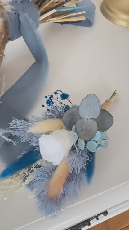 Dried Bridal Bouquet - Elegance and Bohemian Blue