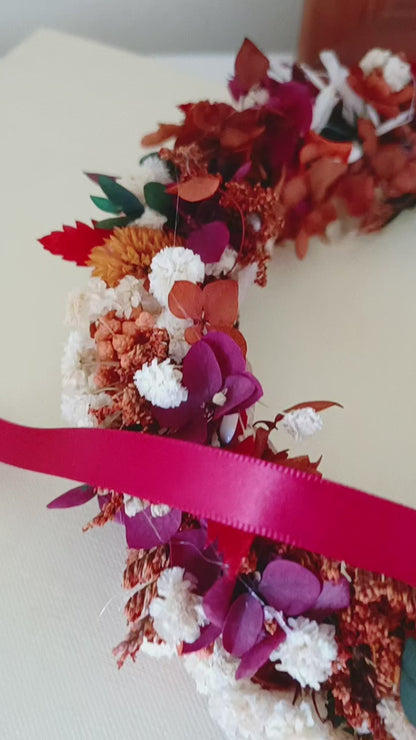 Flower Crown Burnt Orange & Burgundy & Terracotta