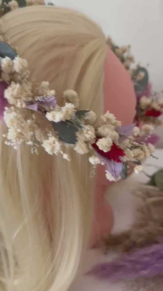 Wedding Floral Hair Crown in Ivory