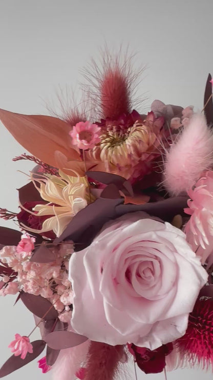 Cute Pink Dried Flower Mini Arrangement