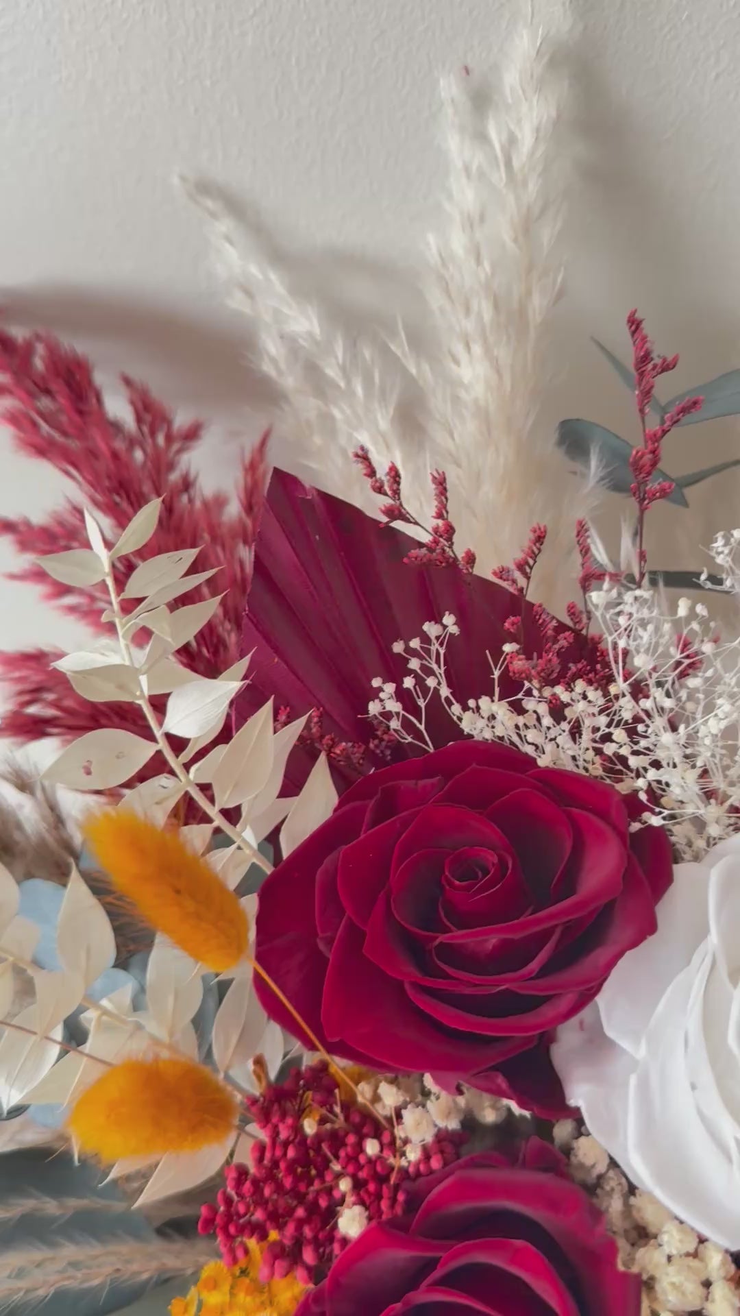 boho bridal bouquet in autumn colours