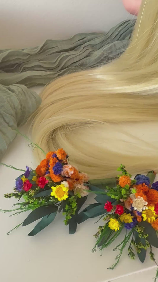 rustic floral hair bridal accessories