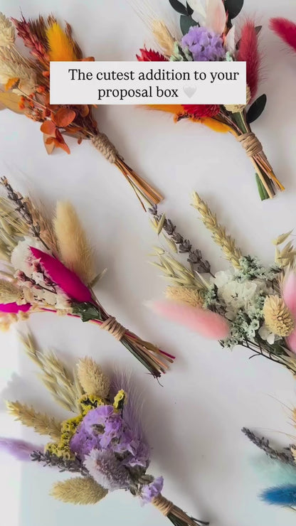 Dried Flower Mini Bouquet, Will You Be My Bridesmaid Tag, Bridesmaid Proposal Gift