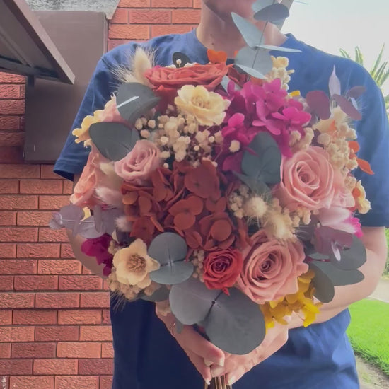 Maroon terracotta bridal bouquet