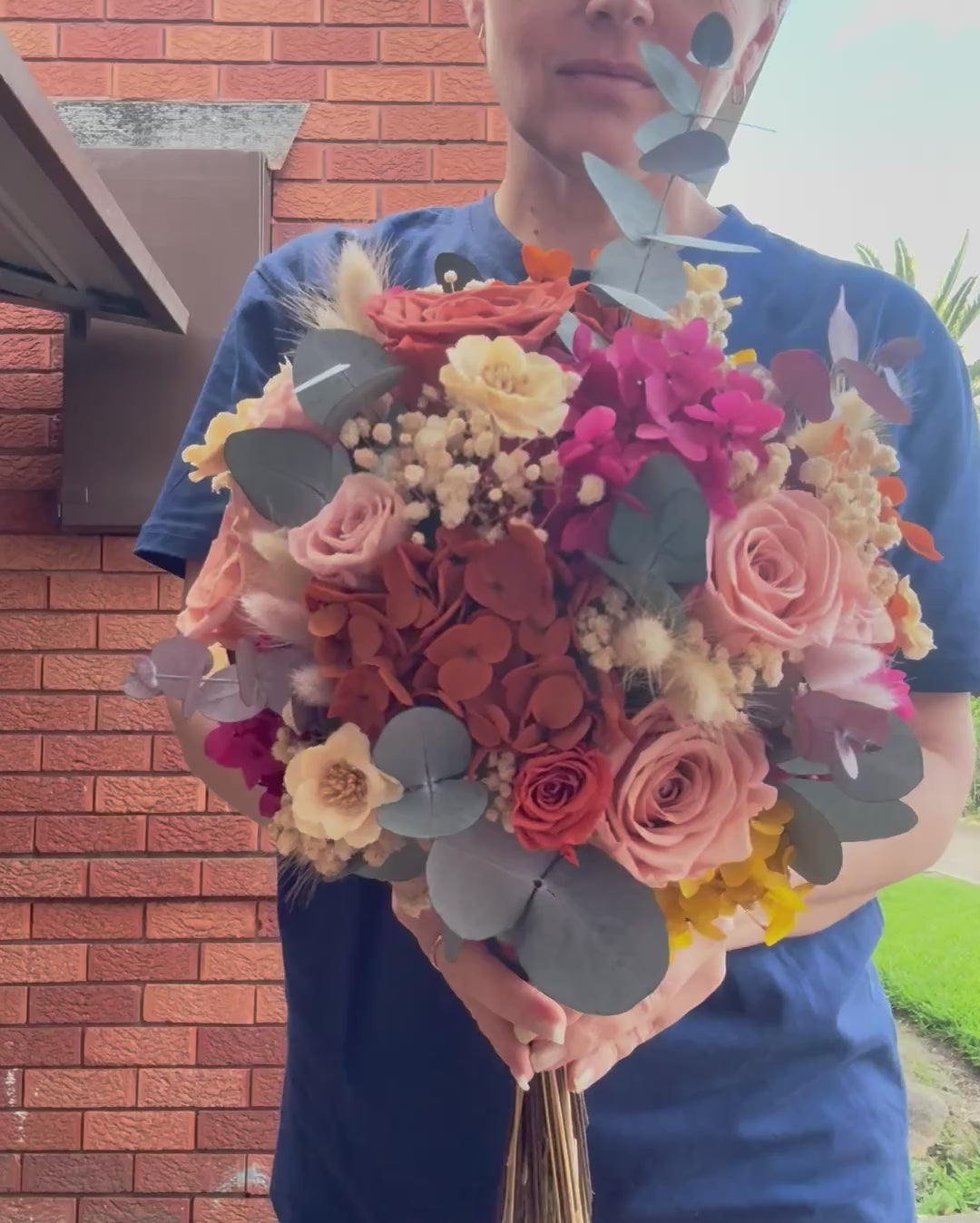 Maroon terracotta bridal bouquet