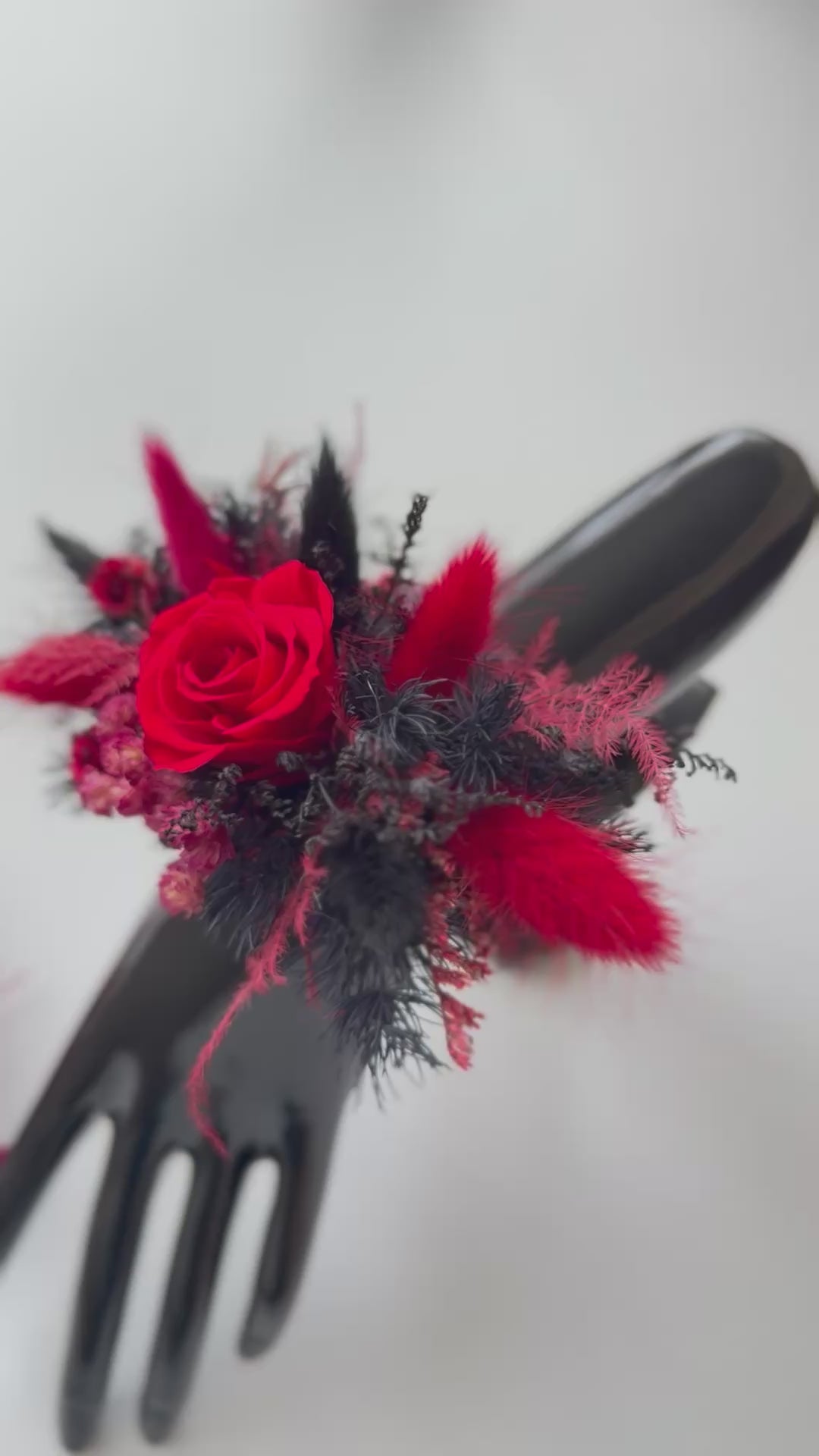 moody wedding corsage