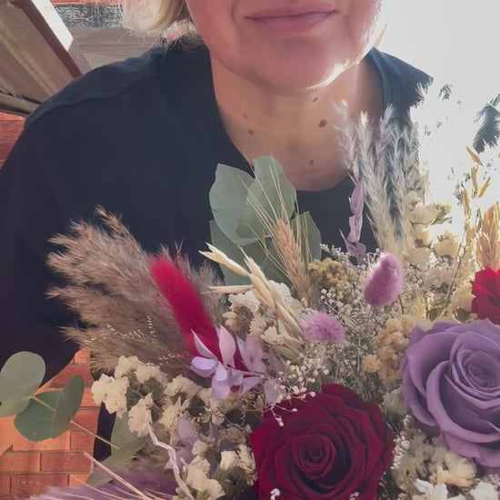 boho purple bridal bouquet