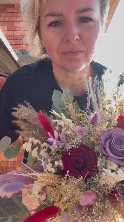 boho purple bridal bouquet