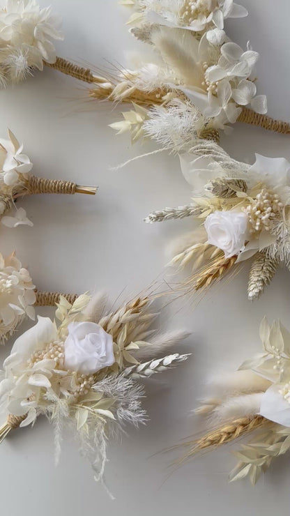 Ivory Wedding Boutonniere