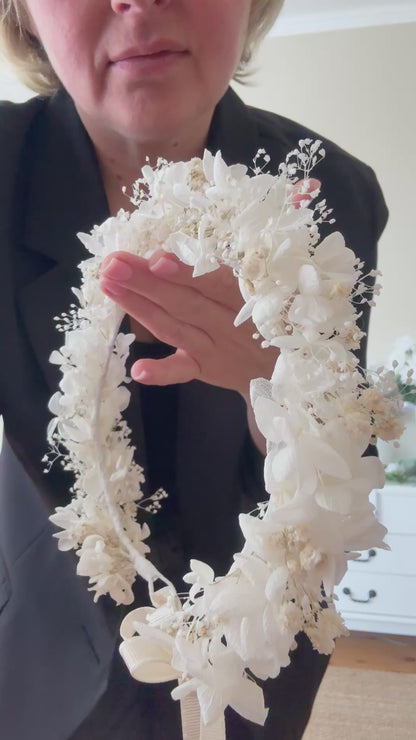 Bridal Floral Hair Crown in White