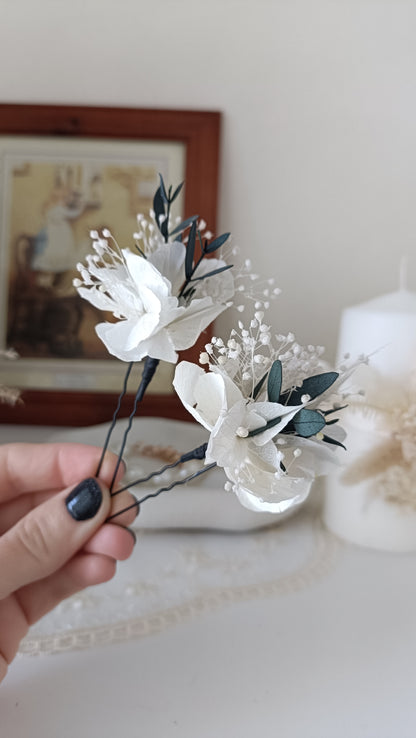 Set 5/10 Floral Hair Eucalyptus Pins