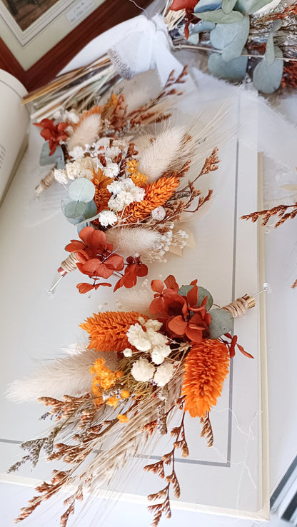 Dried Flower Boutonniere | Sage Green & Terracotta