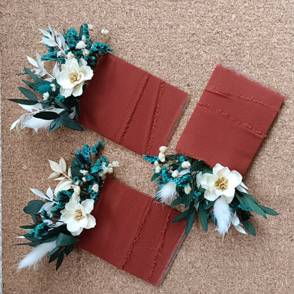 Teal Pocket Boutonniere
