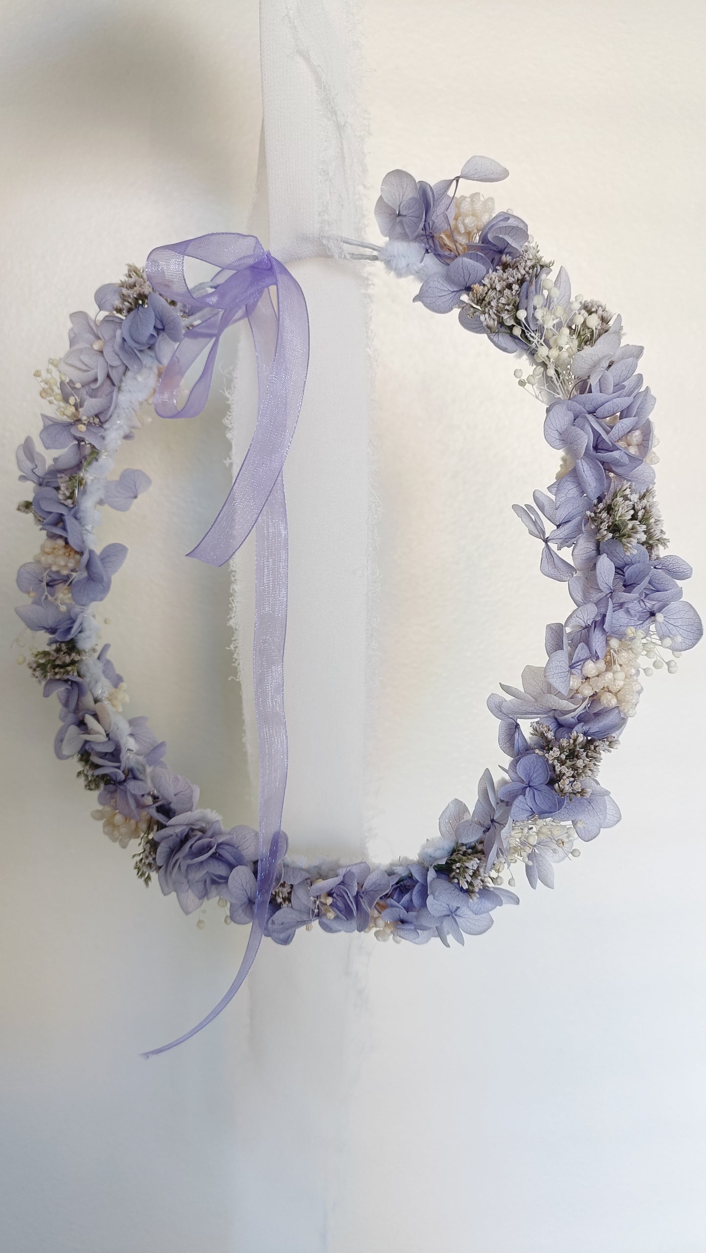 Dried Floral Crown | Purple & Baby Breath