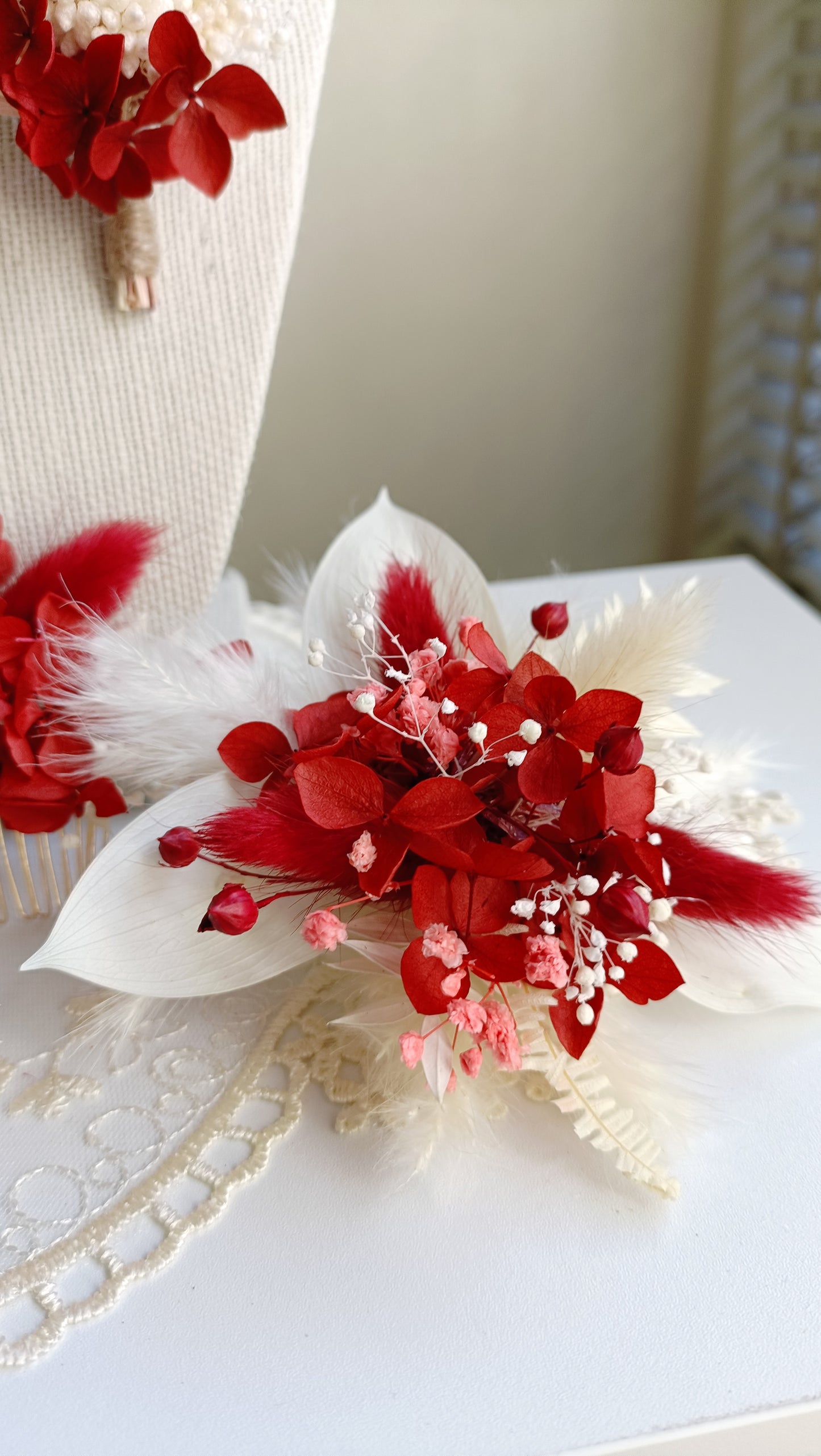 Floral Corsage | Classic White & Red