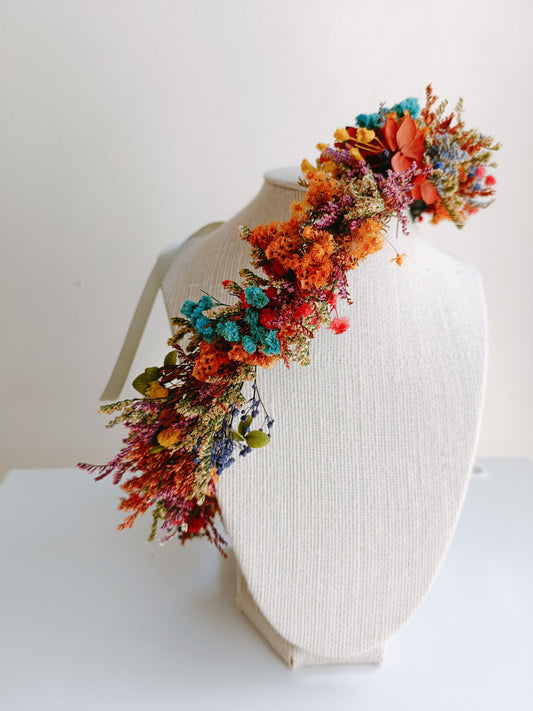 Dried Floral Crown | Warm Autumn Colors Crown