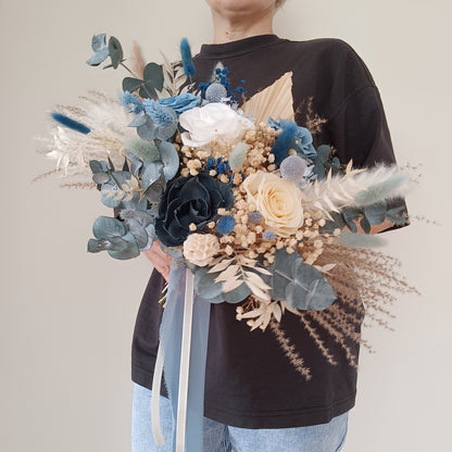 Dried Bridal Bouquet - Elegance and Bohemian Blue
